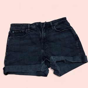 Black Denim Women's Jean Shorts High rise cuffed size 10 Free Assembly